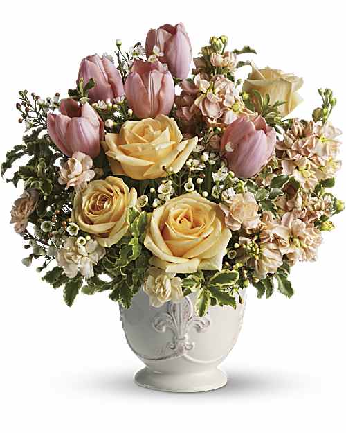White | Mixed Bouquets | Peaches And Dreams Bouquet | Same Day Flower Delivery by Teleflora