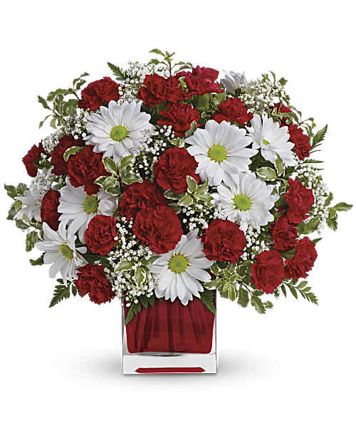 White | Mixed Bouquets | Red And White Delight Bouquet | Same Day Flower Delivery by Teleflora