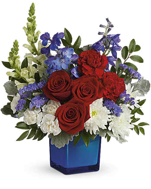 White | Mixed Bouquets | Red, White, & Blooms Bouquet | Same Day Flower Delivery by Teleflora