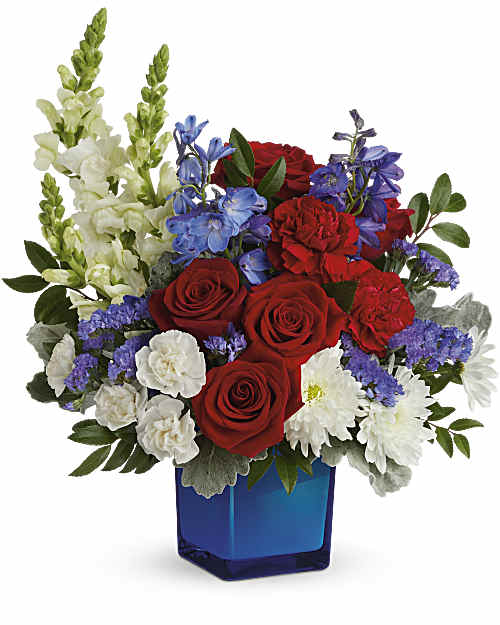 White | Mixed Bouquets | Red, White, & Blooms Bouquet | Same Day Flower Delivery by Teleflora