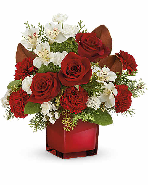 White | Mixed Bouquets | Scarlet Splendor Bouquet | Same Day Flower Delivery by Teleflora