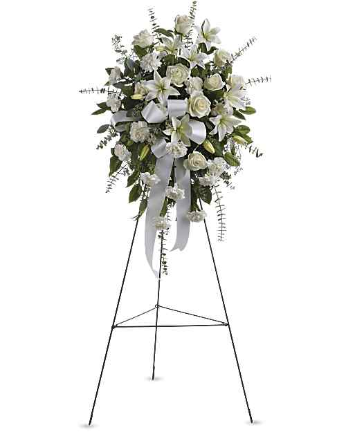 White | Mixed Bouquets | Sentiments Of Serenity Spray | Same Day Flower Delivery by Teleflora