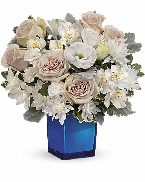 White | Mixed Bouquets | Serene Sky Bouquet | Same Day Flower Delivery by Teleflora