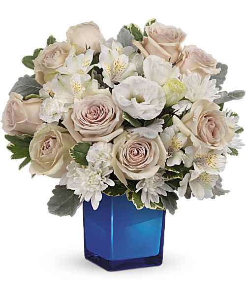 White | Mixed Bouquets | Serene Sky Bouquet | Same Day Flower Delivery by Teleflora