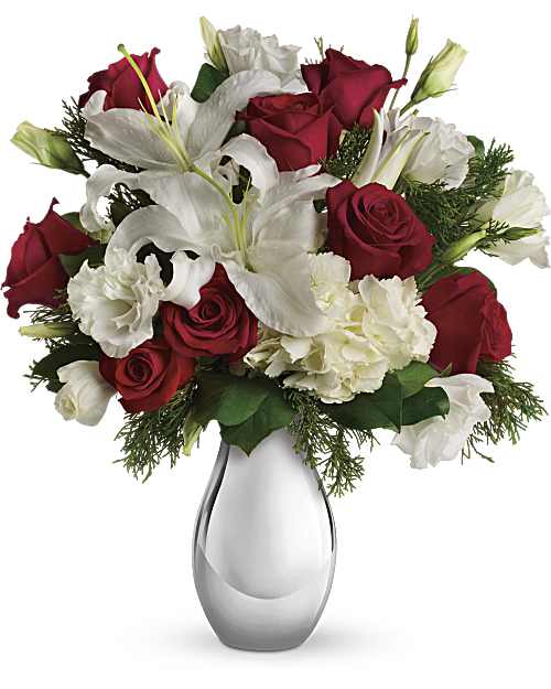 White | Mixed Bouquets | Silver Noel Bouquet | Same Day Flower Delivery by Teleflora