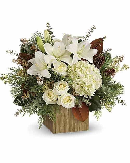 White | Mixed Bouquets | Snowy Woods Bouquet | Same Day Flower Delivery by Teleflora