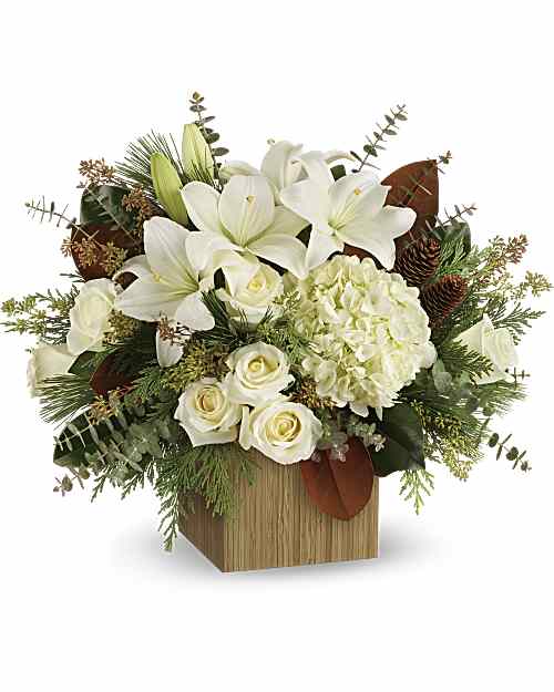 White | Mixed Bouquets | Snowy Woods Bouquet | Same Day Flower Delivery by Teleflora