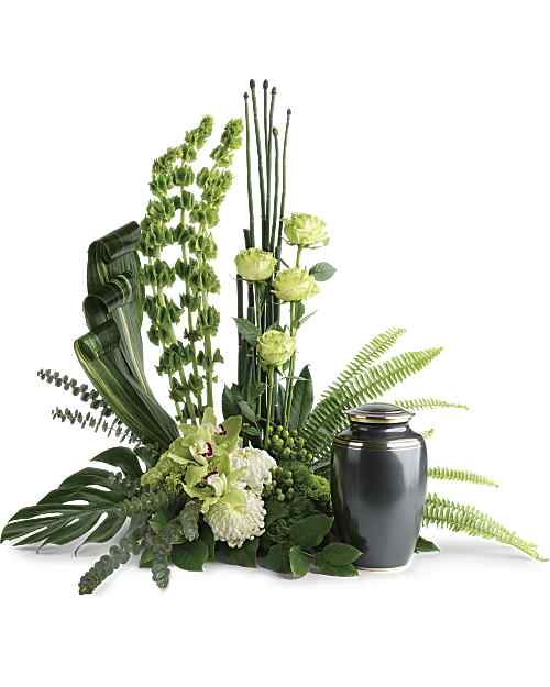 White | Mixed Bouquets | Tranquil Peace Cremation Tribute | Same Day Flower Delivery by Teleflora