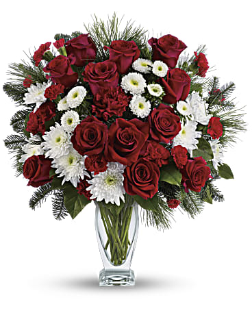 White | Mixed Bouquets | Winter Kisses Bouquet | Same Day Flower Delivery by Teleflora