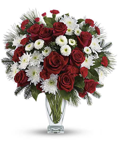 White | Mixed Bouquets | Winter Kisses Bouquet | Same Day Flower Delivery by Teleflora