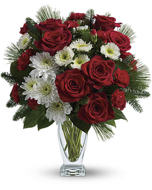 White | Mixed Bouquets | Winter Kisses Bouquet | Same Day Flower Delivery by Teleflora