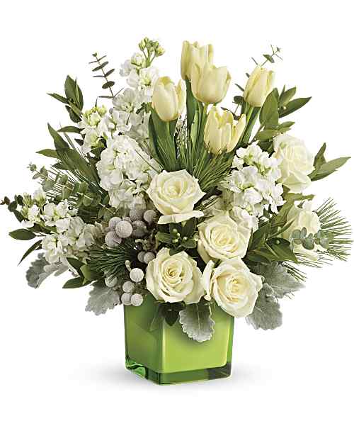 White | Mixed Bouquets | Winter Pop Bouquet | Same Day Flower Delivery by Teleflora