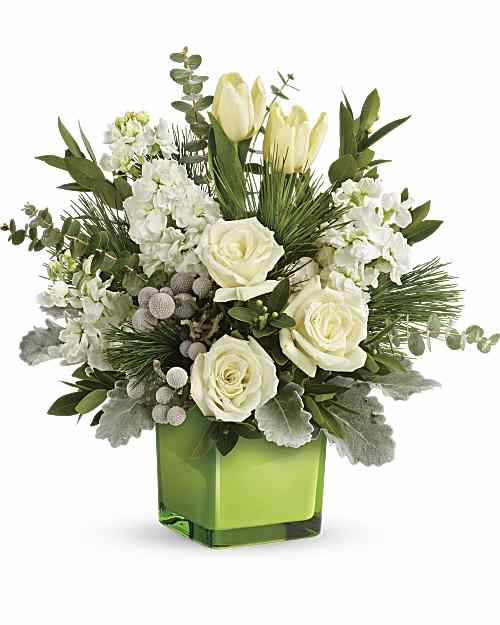 White | Mixed Bouquets | Winter Pop Bouquet | Same Day Flower Delivery by Teleflora