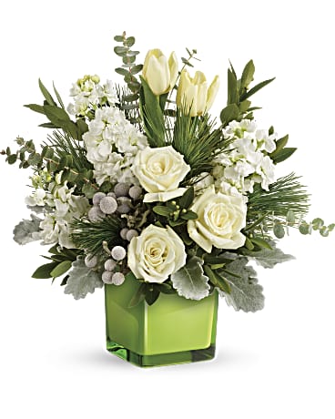 White | Mixed Bouquets | Winter Pop Bouquet | Same Day Flower Delivery by Teleflora