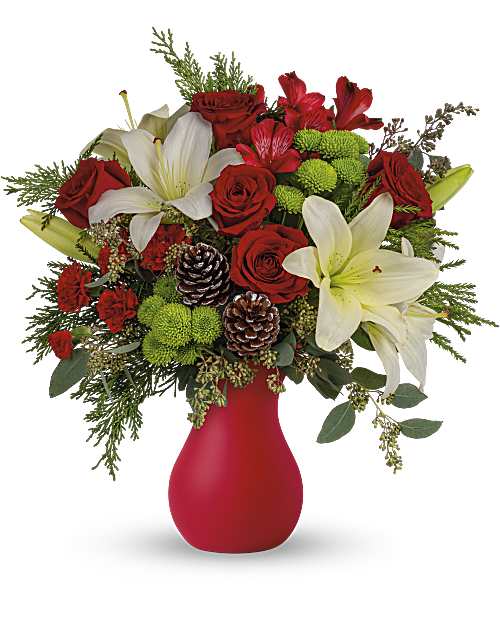 White | Mixed Bouquets | Yuletide Greetings Bouquet | Same Day Flower Delivery by Teleflora