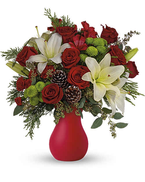 White | Mixed Bouquets | Yuletide Greetings Bouquet | Same Day Flower Delivery by Teleflora