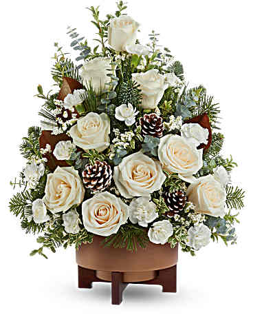 White | Roses | Alpine Snow Tree | Same Day Flower Delivery by Teleflora