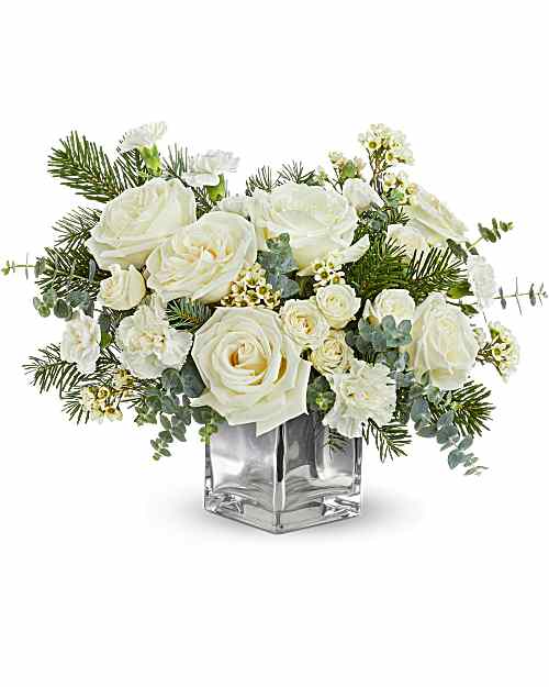 White | Roses | Arctic Blooms Bouquet | Same Day Flower Delivery by Teleflora