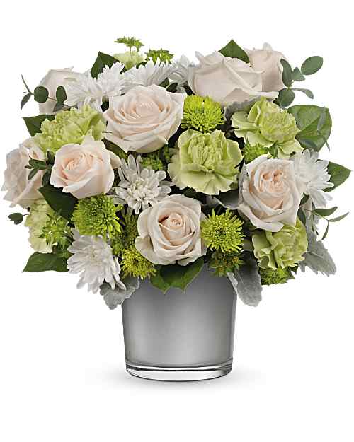 White | Roses | Light On The Water Bouquet | Same Day Flower Delivery by Teleflora