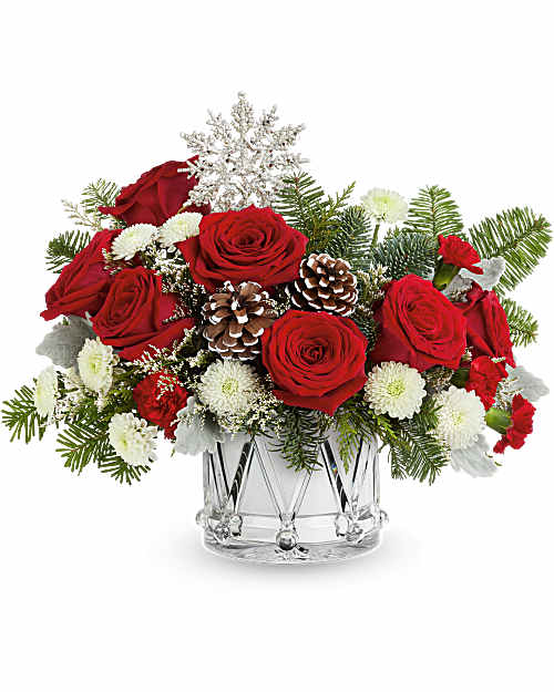 White | Roses | Little Drummer Joy Bouquet | Same Day Flower Delivery by Teleflora