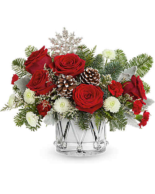 White | Roses | Little Drummer Joy Bouquet | Same Day Flower Delivery by Teleflora