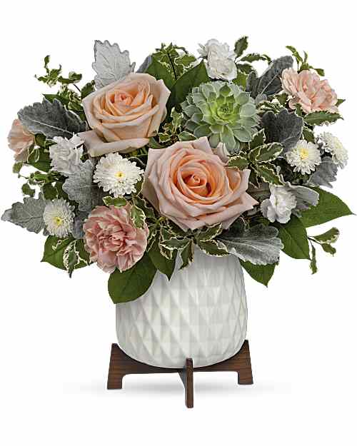 White | Roses | Mod Rose Bouquet | Same Day Flower Delivery by Teleflora