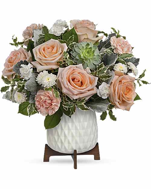 White | Roses | Mod Rose Bouquet | Same Day Flower Delivery by Teleflora