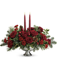 White | Roses | Shining Bright Centerpiece | Same Day Flower Delivery by Teleflora