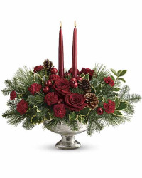 White | Roses | Shining Bright Centerpiece | Same Day Flower Delivery by Teleflora