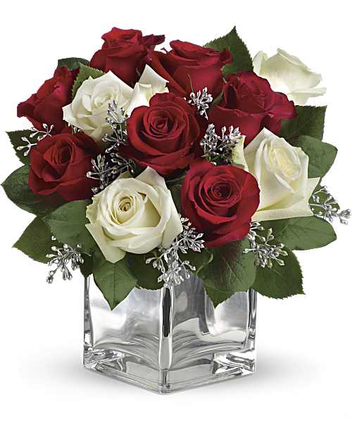 White | Roses | Snowy Night Bouquet | Same Day Flower Delivery by Teleflora