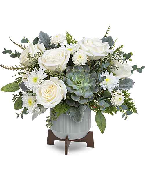 White | Roses | Tranquil Clouds Bouquet | Same Day Flower Delivery by Teleflora