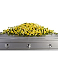 Yellow | Mixed Bouquets | Golden Garden Casket Spray | Same Day Flower Delivery by Teleflora