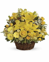 Yellow | Mixed Bouquets | Basket Full Of Wishes | Same Day Flower Delivery by Teleflora