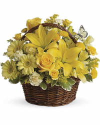 Yellow | Mixed Bouquets | Basket Full Of Wishes | Same Day Flower Delivery by Teleflora