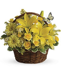 Yellow | Mixed Bouquets | Basket Full Of Wishes | Same Day Flower Delivery by Teleflora