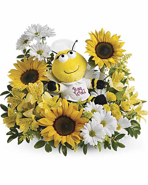 Yellow | Mixed Bouquets | Bee Well Bouquet | Same Day Flower Delivery by Teleflora