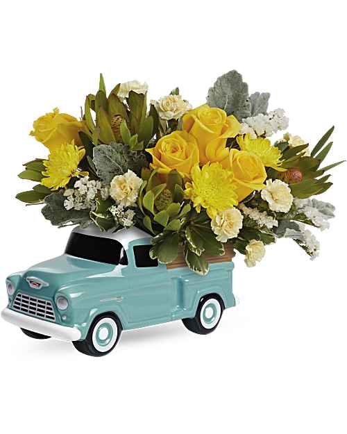 Yellow | Roses | Chevy Blooming Pickup Bouquet | Same Day Flower Delivery by Teleflora