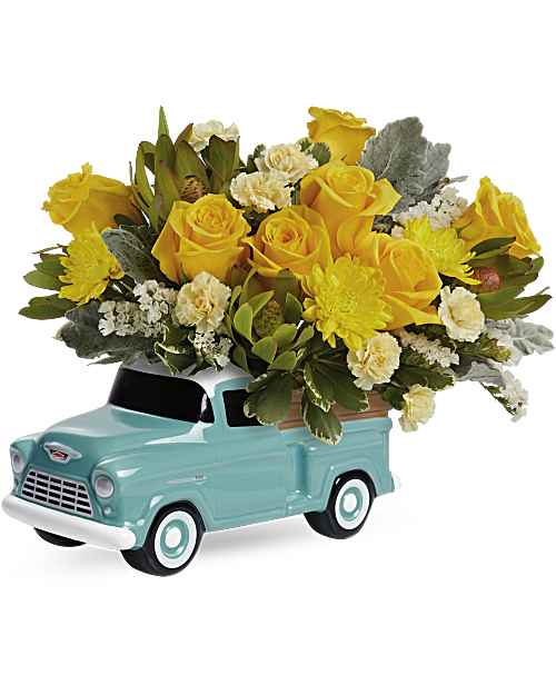 Yellow | Roses | Chevy Blooming Pickup Bouquet | Same Day Flower Delivery by Teleflora