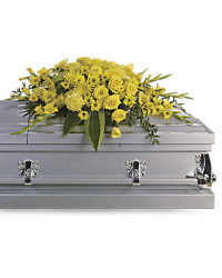 Yellow | Roses | Graceful Grandeur Casket Spray | Same Day Flower Delivery by Teleflora