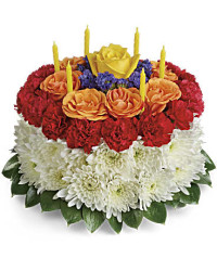 Your Wish Is Granted Birthday Cake Bouquet | Roses | Same Day Flower Delivery | Multi-Colored | Teleflora